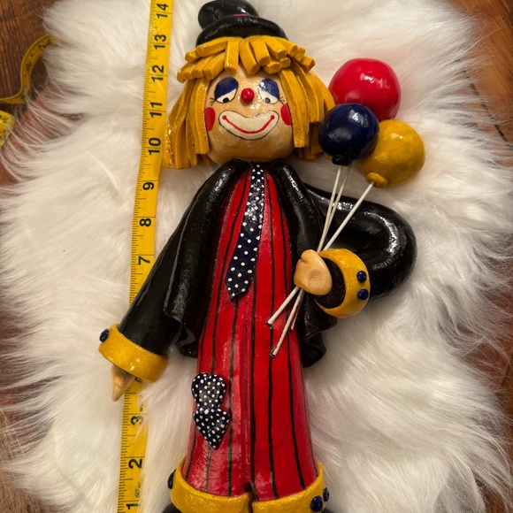 Vintage 1986 salt dough clowns. Handmade wall hangers. - Picture 6 of 11